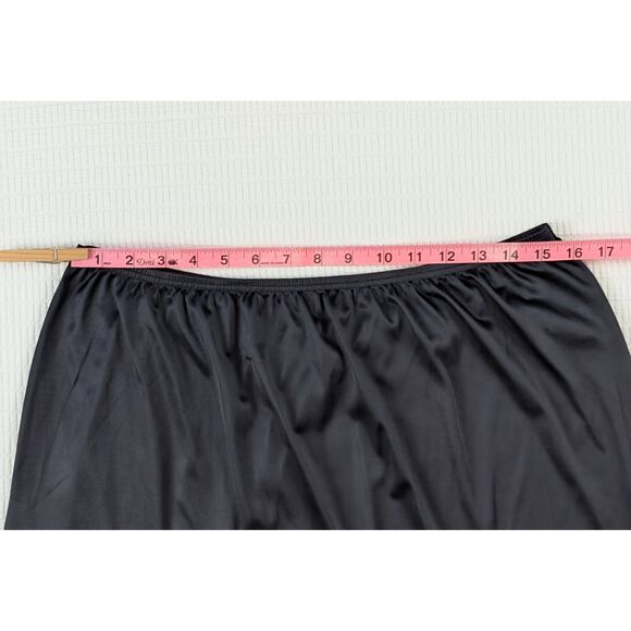 Vassaretta Womens Midi Half Slip Skirt 2XL Black Wide Lace Trim 100% Nylon Silky - Picture 5 of 6